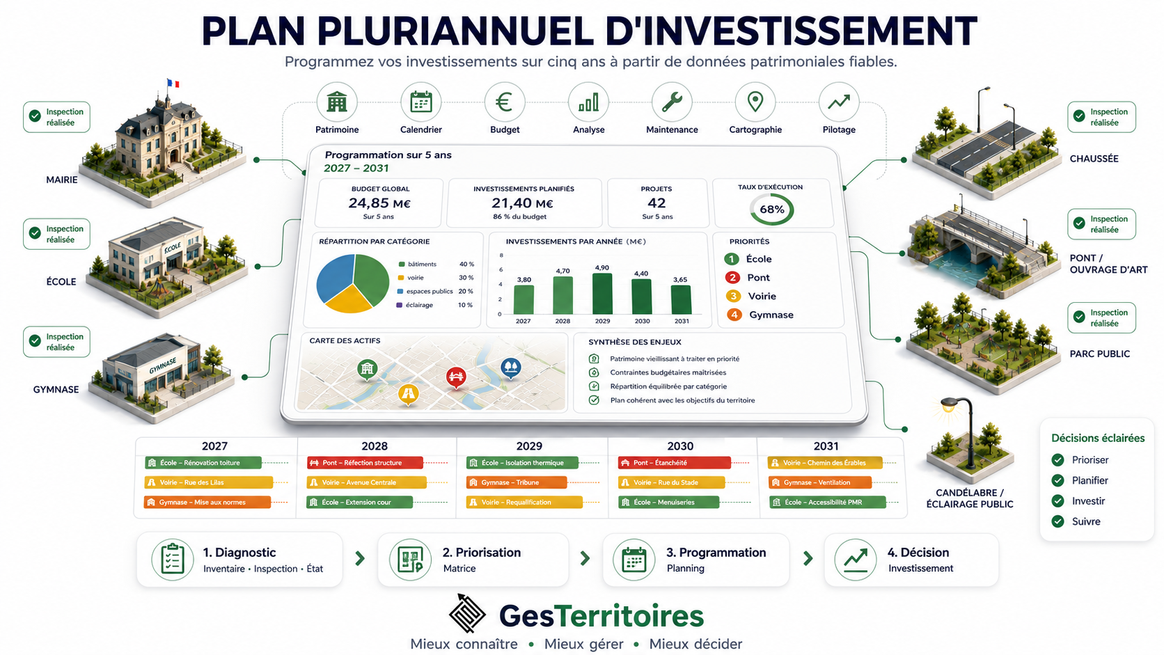 Plan Pluriannuel d'Investissement : méthode complète pour les collectivités territoriales