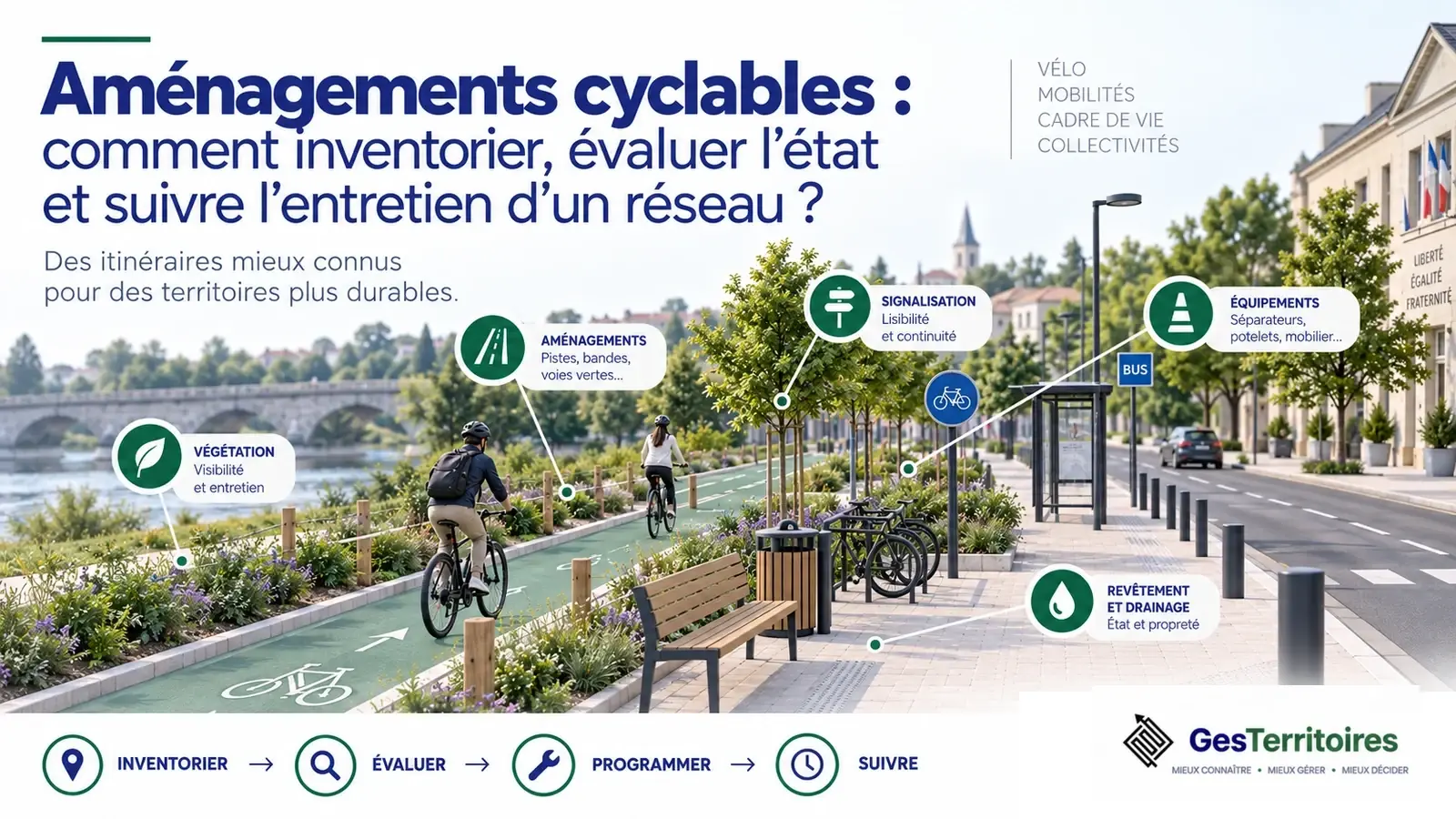 Aménagements cyclables : inventaire, état et entretien pour les collectivités